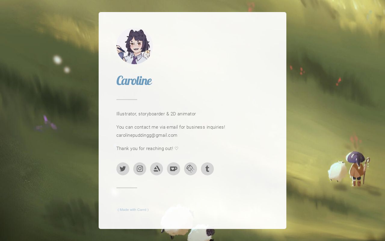 Carrd profile picture for @caroline